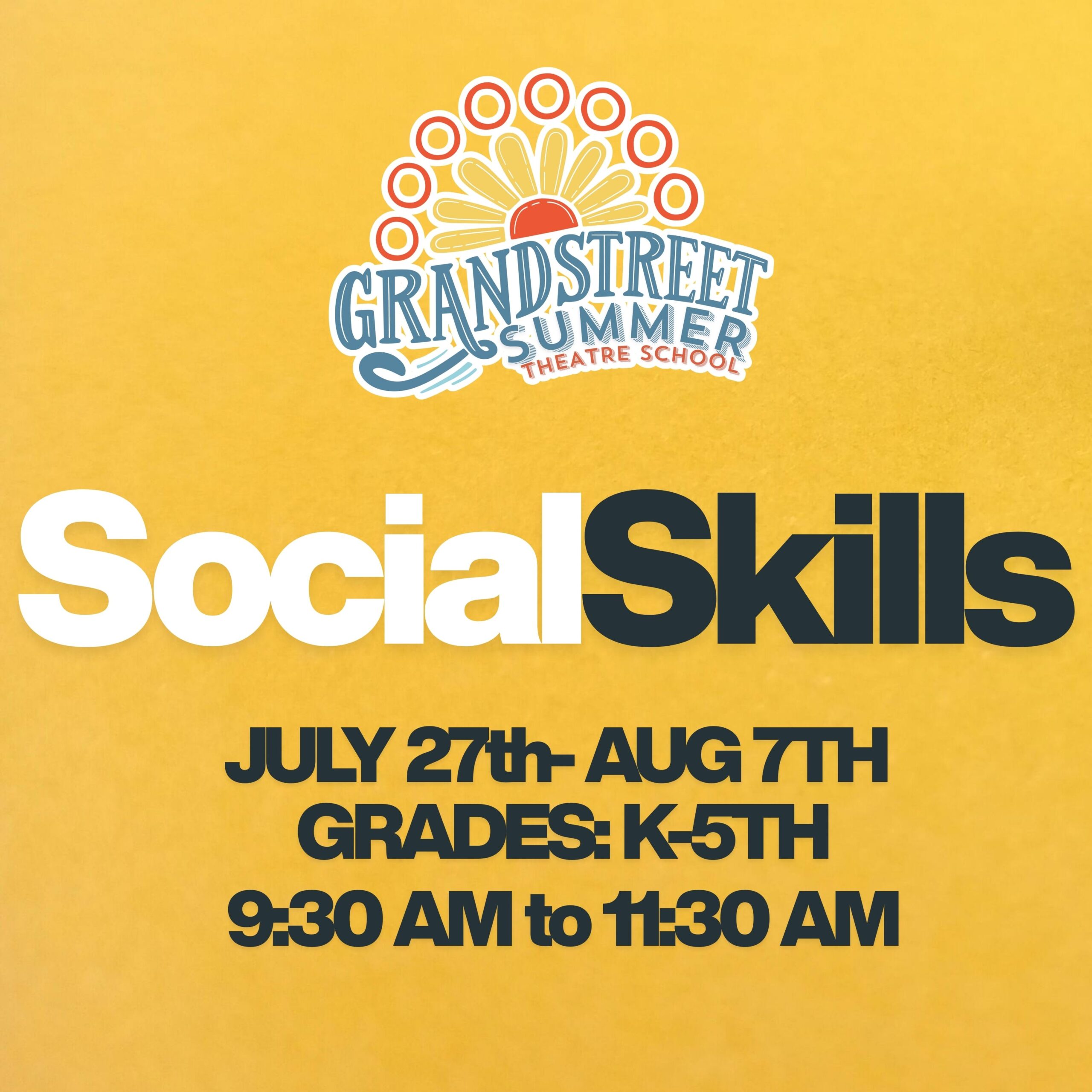 A group of Grandstreet Theatre students, with their arms around each other's shoulders, smiling and looking at the camera